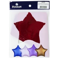 Шарик фольгированный PELICAN звезда 10' (25см), КРАСНЫЙ, 5шт/уп Красный Pelican (832707)