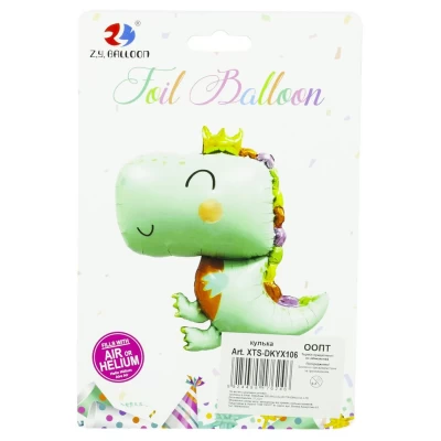 Шарик фольгированный 80см, Динозавр Зеленый Без бренда (XTS-DKYX106) Шарик фольгированный 80см, Динозавр Зеленый Без бренда (XTS-DKYX106)
