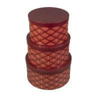 Коробка подарочная круглая в наборе  3шт (24,5 x 12,5cm/22 x 12cm/19,5 x 11,5cm) Коричневый Unison (W5966)