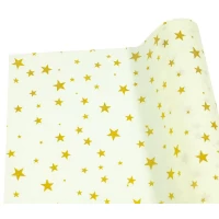 Бумага тишью  30г, 50см х 14м желтая с золотыми звездами Желтый Unison (PQD5014-25)