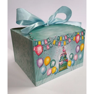 Коробка для торта 350 г  31 x 31 x16см  4 дизайна (12шт/уп) Разноцветный Unison (HB 8038-L)