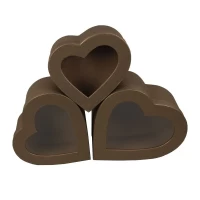 Коробка подарочная  в наборе  3 шт (25,5 x 25,5 x 11cm/22,8 x 22,8 x 9,5cm/20 x 20 x 8cm) Коричневый Unison (W3077)