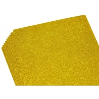 Фоамиран с глиттером  1,7мм, 10 листов, золото Золотой Unison (17GLA4-004)