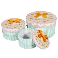 Коробки подарочные круглые  в наборе 3шт (21,5 х 21,5 х 12см, 16,5 х16,5 х 9см, 13 х 13 х 7,5см) Unison (058-7)
