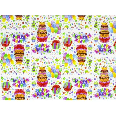 Бумага упаковочная мелованная 80г 10 листов  100 х 70см Разноцветный Unison (PVM10-107)