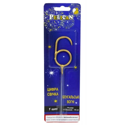 Свеча цифра бенгальская Pelican, 