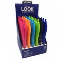 Ручка масляная автомат синяя  Vinson Look, soft touch 0,7мм Синий Vinson (3202)