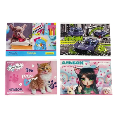 Альбом 20 л А4 скоба офсетная бумага 100 г/м² Unison (8В-146) Альбом 20 л А4 скоба офсетная бумага 100 г/м² Unison (8В-146)