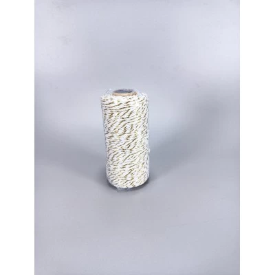 Бечевка бело-золотая 2мм х 100м декоративная Золотой Unison (D03102 -white gold) Бечевка бело-золотая 2мм х 100м декоративная Золотой Unison (D03102 -white gold)