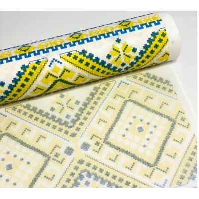 Бумага упаковочная крафт-двосторонний 0,7 х 7м Желто-синий Unison (Пт 603.1)