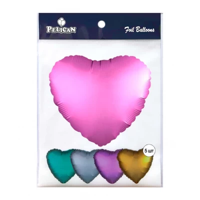 Шарик фольгированный PELICAN сердце 10' (25см) САТИН РОЗОВОЕ (5шт) Розовый Pelican (833736) Шарик фольгированный PELICAN сердце 10' (25см) САТИН РОЗОВОЕ (5шт) Розовый Pelican (833736)