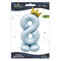 Шарик фольгированный цифра с короной на подставке Шарик фольгированный цифра с короной на подставке