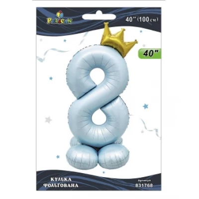 Шарик фольгированный цифра с короной на подставке Шарик фольгированный цифра с короной на подставке