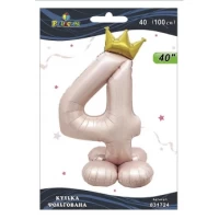 Шарик фольгированный цифра с короной на подставке Шарик фольгированный цифра с короной на подставке