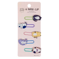 Закладки-скрепки с деревянным декором 5шт 