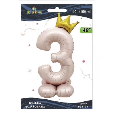 Шарик фольгированный цифра с короной на подставке Шарик фольгированный цифра с короной на подставке