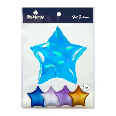 Шарик фольгированный Pelican 10' ЗВЕЗДА ГОЛОГРАММА ГОЛУБОЙ 25 см, 5шт/уп Голубой Pelican (832764) Шарик фольгированный Pelican 10' ЗВЕЗДА ГОЛОГРАММА ГОЛУБОЙ 25 см, 5шт/уп Голубой Pelican (832764)