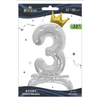 Шарик фольгированный цифра с короной на подставке Шарик фольгированный цифра с короной на подставке