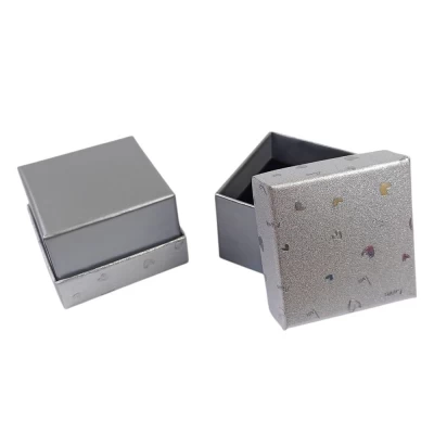 Подарочная коробка ювелирная 5 х 5 3,5см  серебро (J00321 silver)