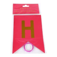 Гирлянда флажки HAPPY BIRTHDAY 12 х 17см (HB-1098 raspberry)