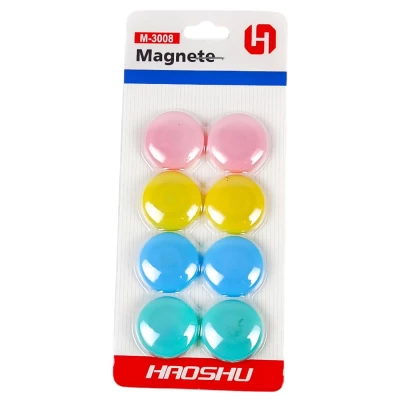 Магниты пастельных цветов – 8 шт, d=3см (13170/3008)