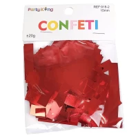 Конфетти полоски 15мм, ±20гр красное (918-2 red)