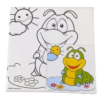 Раскраска 15 х 15см (холст на раме) с акриловыми красками и кистью (0685-9) Раскраска 15 х 15см (холст на раме) с акриловыми красками и кистью (0685-9)