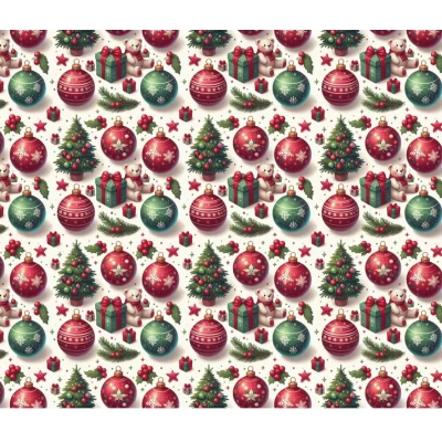 Бумага подарочная мелованная 80г, новогодняя, 100 х 70см -10 листов Разноцветный Unison (PVM10-273NY)