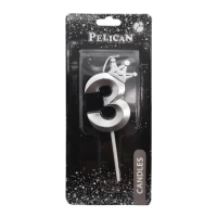 Свеча цифра 3D с короной 