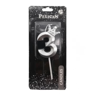 Свеча цифра 3D с короной Свеча цифра 3D с короной