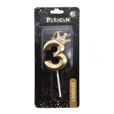 Свеча цифра 3D с короной Свеча цифра 3D с короной