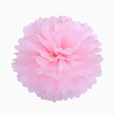 Помпоны декоративные бумажные 25см Розовые (0815-22   Pink)