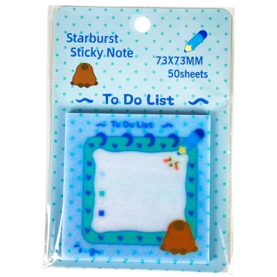 Бумага для заметок пластиковая полупрозрачная с клейким слоем 