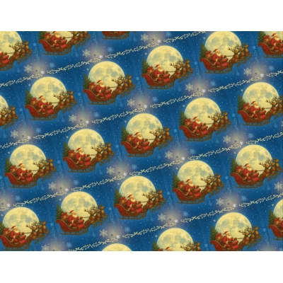 Бумага подарочная мелованная 80г, новогодняя, 100 х 70см -10 листов (PVM10-327NY)