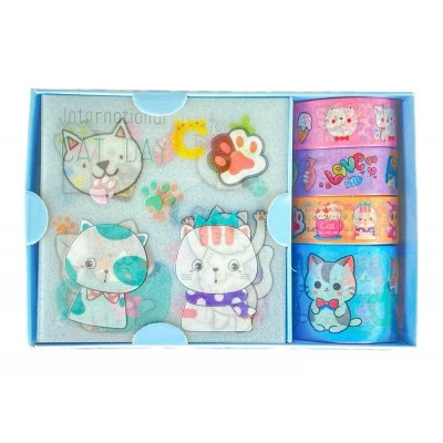 Набор наклейки + ленты декоративные бумажные Washi 4шт (MZ-08) Набор наклейки + ленты декоративные бумажные Washi 4шт (MZ-08)