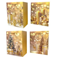 Пакет подарочный новогодний , 18 х 23 х 10cm 4 дизайна (814S)