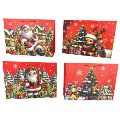 Пакет бумажный подарочный Новогодний  42 х 31 х 14см,210г/м2 (618-42)