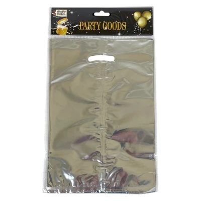 Пакеты подарочные полиэтиленовые 17 х 25см, 400мкм фольга, 10шт (10717 silver)