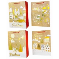 Пакет подарочный новогодний , 30 х 42,5 х 12cm 4 дизайна (Y2908L)