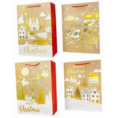 Пакет подарочный новогодний , 30 х 42,5 х 12cm 4 дизайна (Y2908L)