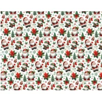 Бумага подарочная мелованная 80г, новогодняя, 100 х 70см -10 листов (PVM10-328NY)