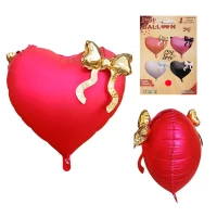 Шарики фольгированный Сердце с бантом 22'' красный цвет (CX-13) Шарики фольгированный Сердце с бантом 22'' красный цвет (CX-13)
