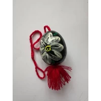 Декоративная деревянная писанка подвесная с кистями, 6см (L00003)