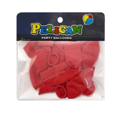 Шарики Pelican 10' (26 см)  пастель красный, 10 шт/уп Красный Pelican (811015)