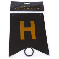 Гирлянда флажки HAPPY BIRTHDAY 16 х 20см (HB-1097 black) Гирлянда флажки HAPPY BIRTHDAY 16 х 20см (HB-1097 black)