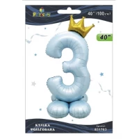 Шарик фольгированный цифра с короной на подставке Шарик фольгированный цифра с короной на подставке