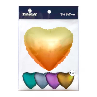 Шарик фольгированный Pelican 18' СЕРДЦЕ ОМБРЕ ЯНТАРНО-ЗОЛОТОЕ 45 см, (5шт) Оранжевый Pelican (833677) Шарик фольгированный Pelican 18' СЕРДЦЕ ОМБРЕ ЯНТАРНО-ЗОЛОТОЕ 45 см, (5шт) Оранжевый Pelican (833677)