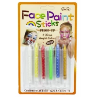 Краска аква грим в карандашах неоновая, 6 цветов (9146)