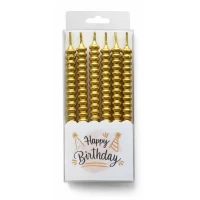 Набор свечей 6шт 11,5см, Спиралька-желтое золото Золотой Unison (124116 yellow gold)