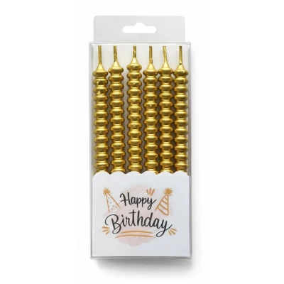 Набор свечей 6шт 11,5см, Спиралька-желтое золото Золотой Unison (124116 yellow gold)
